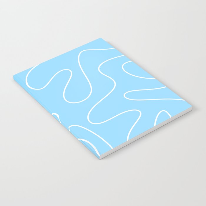 Light Blue Squiggle Abstract Pattern Notebook Gallery Image 2