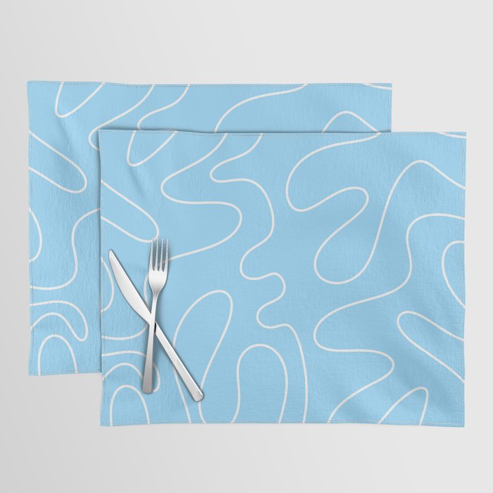 Light Blue Squiggle Abstract Pattern Placemat Gallery Image 1