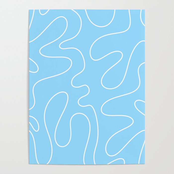 Light Blue Squiggle Abstract Pattern Poster Gallery Image 1