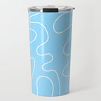 Light Blue Squiggle Abstract Pattern Travel Mug Gallery Image 1