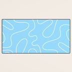 Light Blue Squiggle Abstract Pattern Desk Mat Gallery Image 3