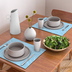 Light Blue Squiggle Abstract Pattern Placemat Gallery Image 2