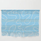 Light Blue Squiggle Abstract Pattern Wall Hanging Gallery Image 1
