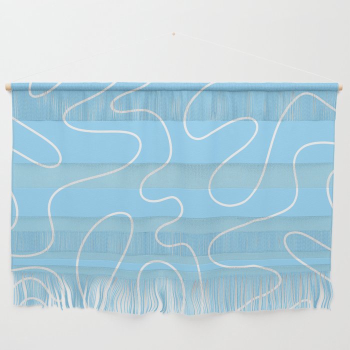 Light Blue Squiggle Abstract Pattern Wall Hanging Gallery Image 1