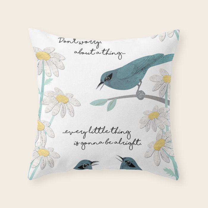 Three Little Birds (Parts 1 and 2) Throw Pillow Gallery Image 6