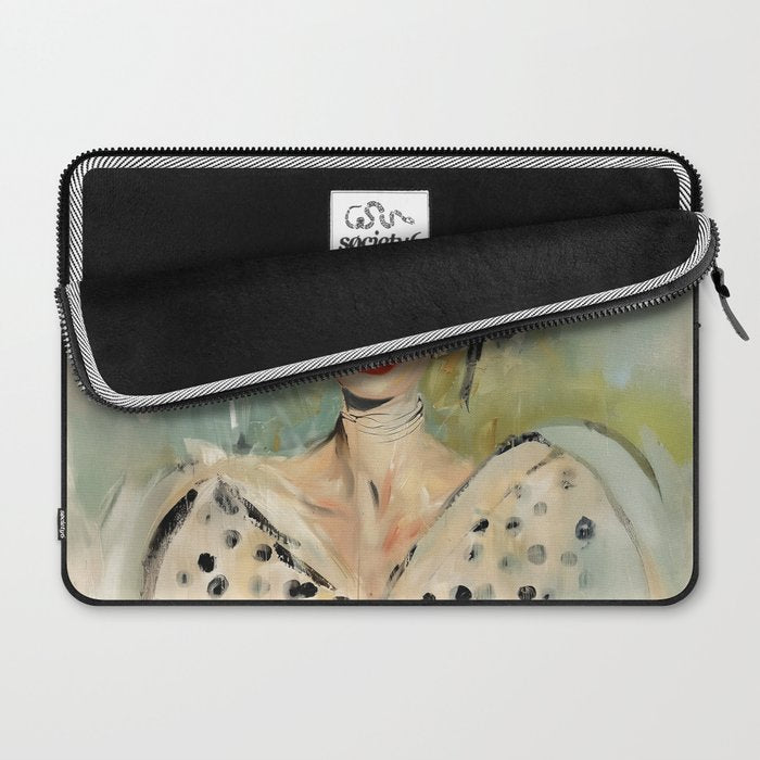 Elegant Lady in Wide Hat Laptop Sleeve Gallery Image 2