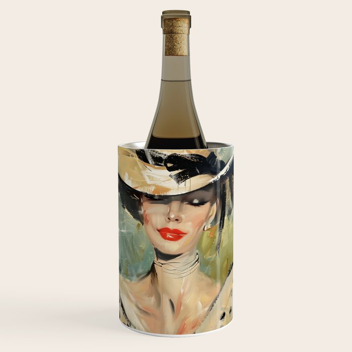 Elegant Lady in Wide Hat Wine Chiller Gallery Image 1
