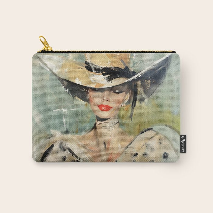 Elegant Lady in Wide Hat Carry All Pouch Gallery Image 1