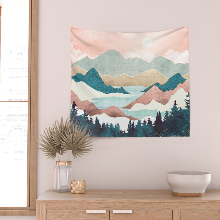 Lake Sunrise II Wall Tapestry Gallery Image 2