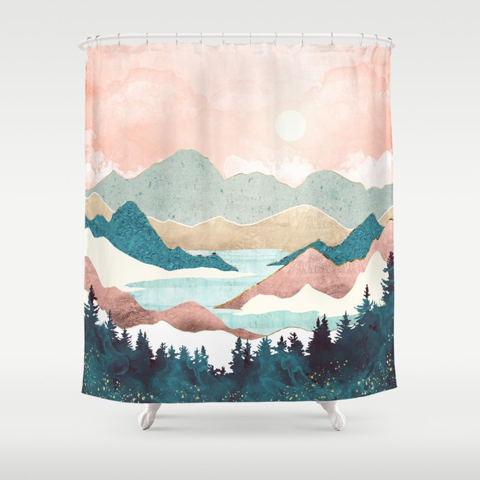 Lake Sunrise II Shower Curtain Gallery Image 1
