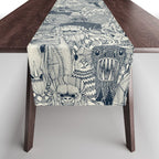 cryptid crowd indigo pearl Table Runner Gallery Image 1