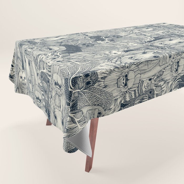 cryptid crowd indigo pearl Tablecloth Gallery Image 1