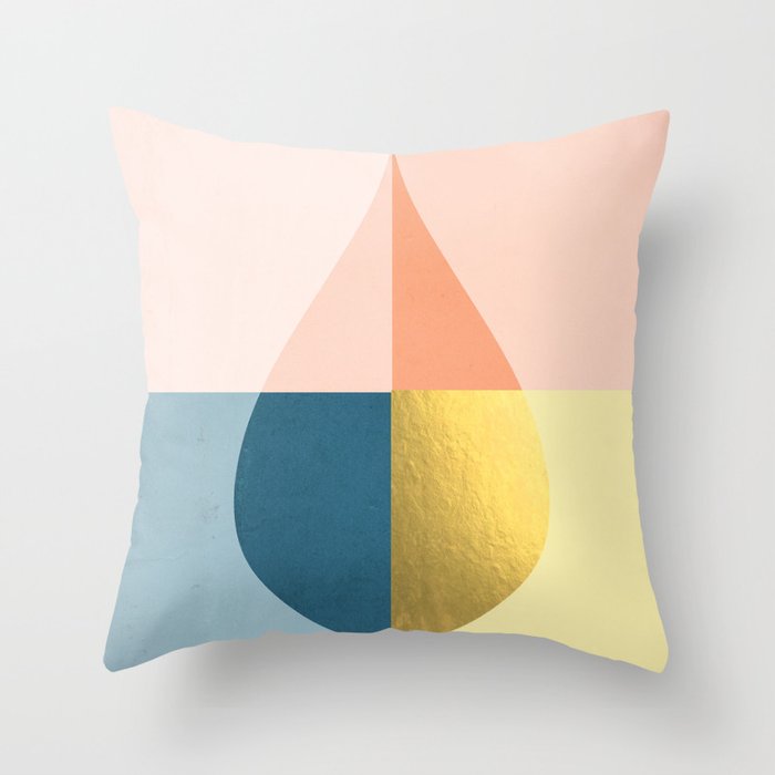 Geometric raindrop Throw Pillow Gallery Image 1