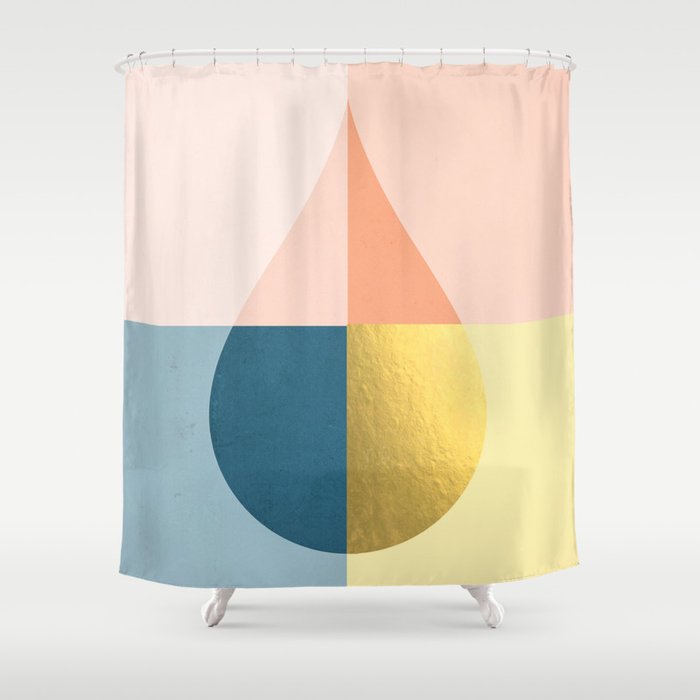 Geometric raindrop Shower Curtain Gallery Image 1