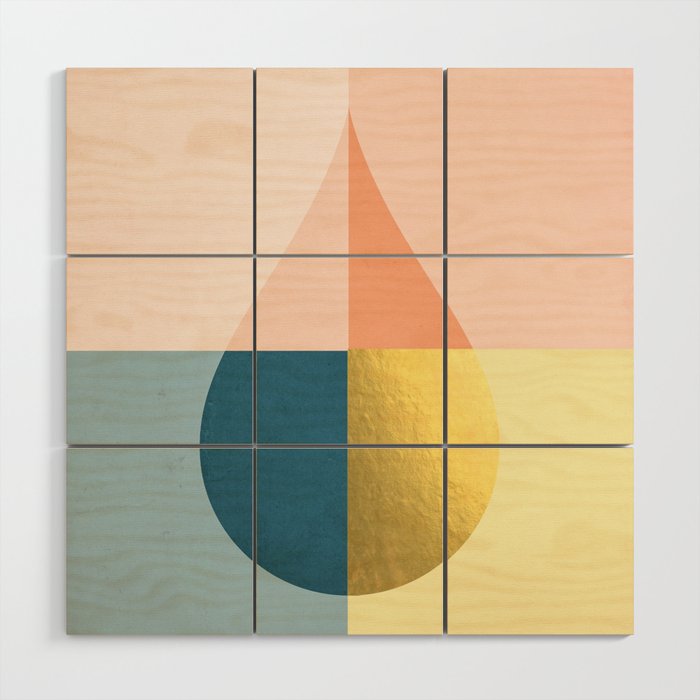Geometric raindrop Wood Wall Art Gallery Image 1