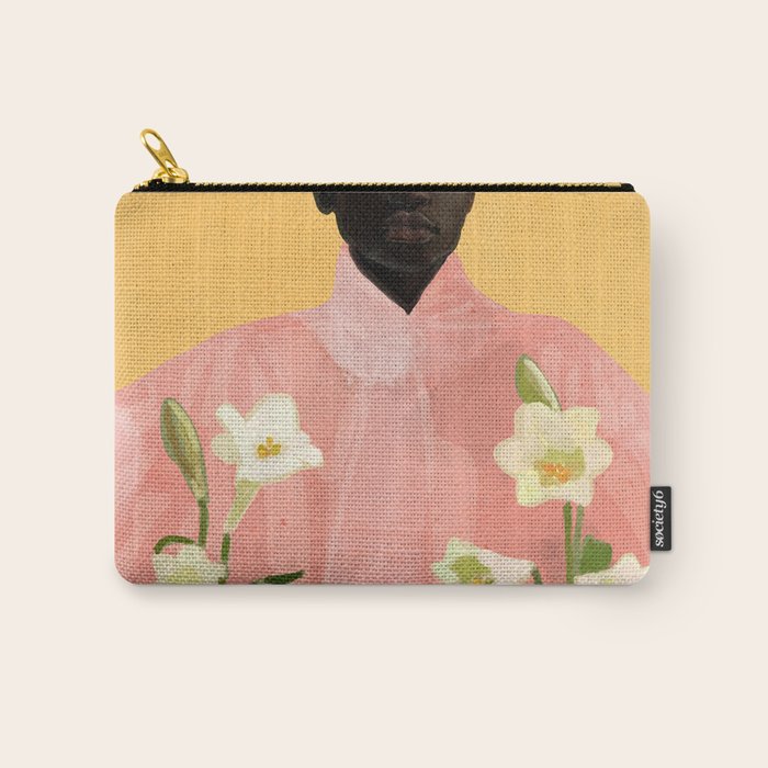 Girl Holding Flowers 2 Carry All Pouch Gallery Image 1