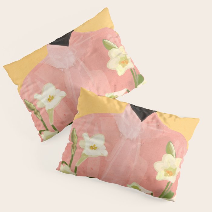 Girl Holding Flowers 2 Pillow Sham Gallery Image 3