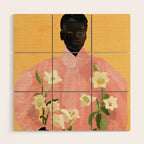 Girl Holding Flowers 2 Wood Wall Art Gallery Image 1