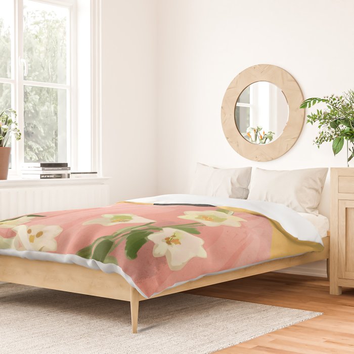 Girl Holding Flowers 2 Duvet Cover Gallery Image 2