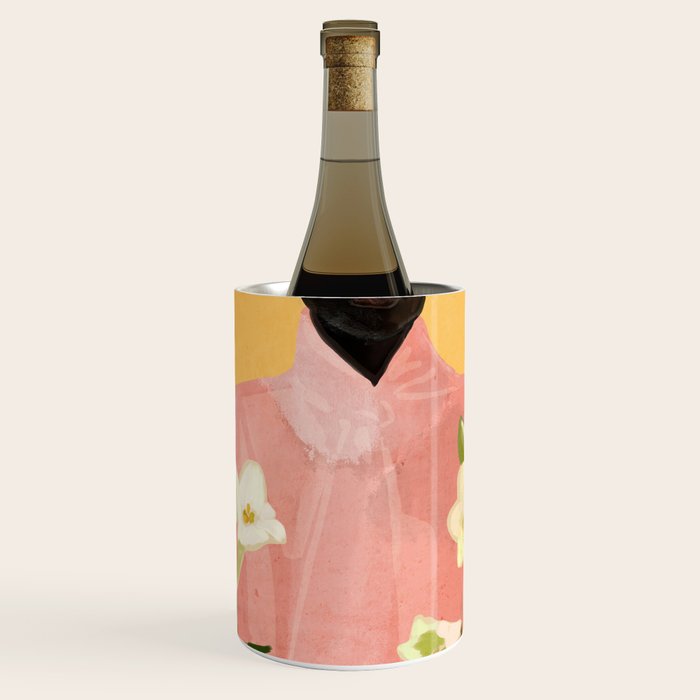 Girl Holding Flowers 2 Wine Chiller Gallery Image 1
