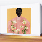 Girl Holding Flowers 2 Wall Mural Gallery Image 2