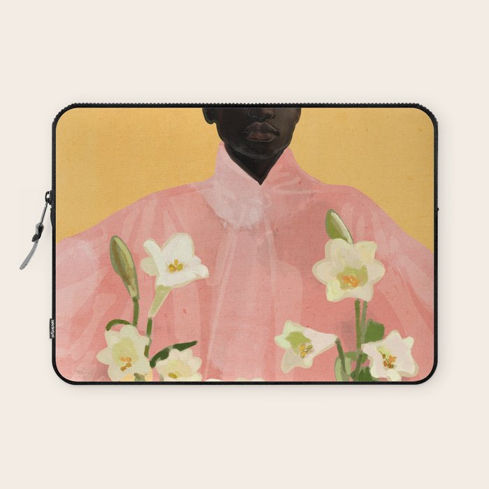 Girl Holding Flowers 2 Laptop Sleeve Gallery Image 1