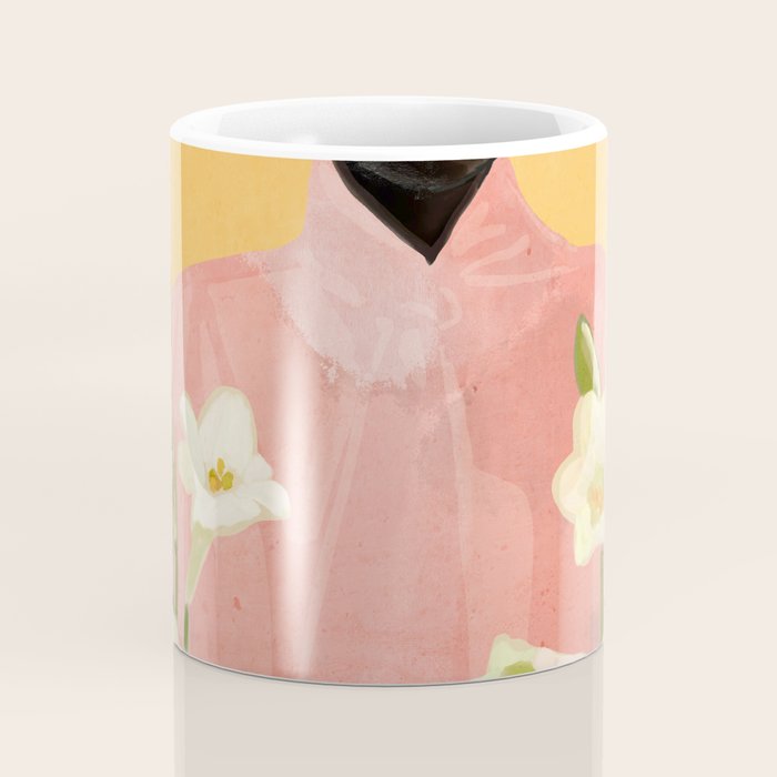 Girl Holding Flowers 2 Coffee Mug Gallery Image 4