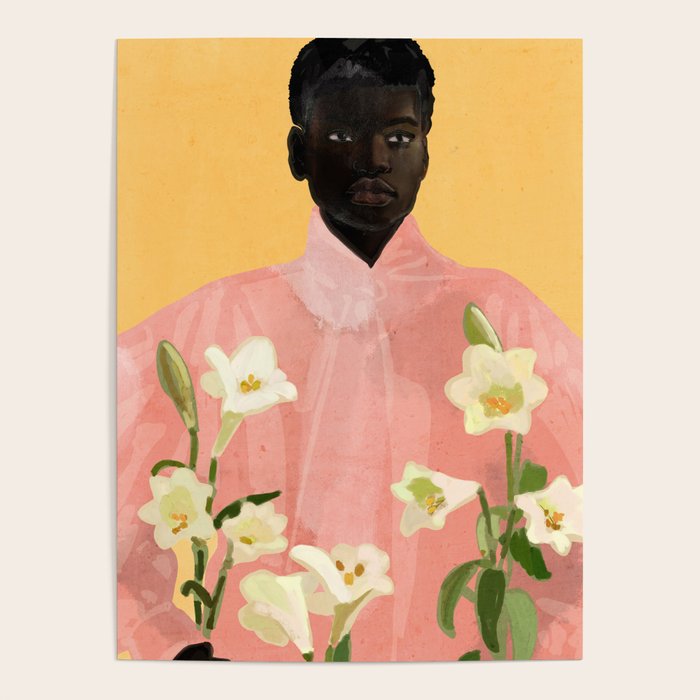 Girl Holding Flowers 2 Poster Gallery Image 1