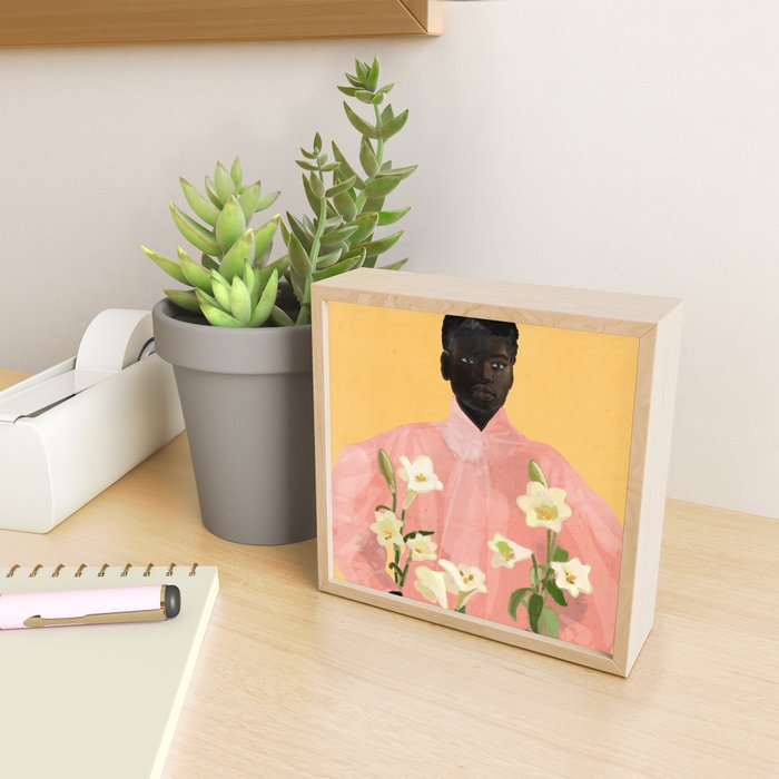 Girl Holding Flowers 2 Mini Art Print Gallery Image 2