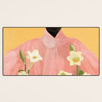 Girl Holding Flowers 2 Desk Mat Gallery Image 3