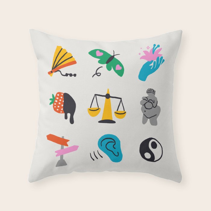 Libra Emoji Throw Pillow Gallery Image 6