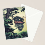 Autumn Rain in Yama - Summer Green Island Forest Ukiyoe Nature Landscape Stationery Card Gallery Image 2