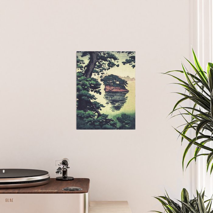 Autumn Rain in Yama - Summer Green Island Forest Ukiyoe Nature Landscape Poster Gallery Image 2