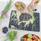 Autumn Rain in Yama - Summer Green Island Forest Ukiyoe Nature Landscape Cutting Board Gallery Image 2