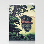 Autumn Rain in Yama - Summer Green Island Forest Ukiyoe Nature Landscape Stationery Card Gallery Image 2