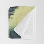 Autumn Rain in Yama - Summer Green Island Forest Ukiyoe Nature Landscape Throw Blanket Gallery Image 3