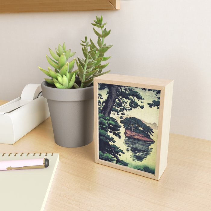 Autumn Rain in Yama - Summer Green Island Forest Ukiyoe Nature Landscape Mini Art Print Gallery Image 2