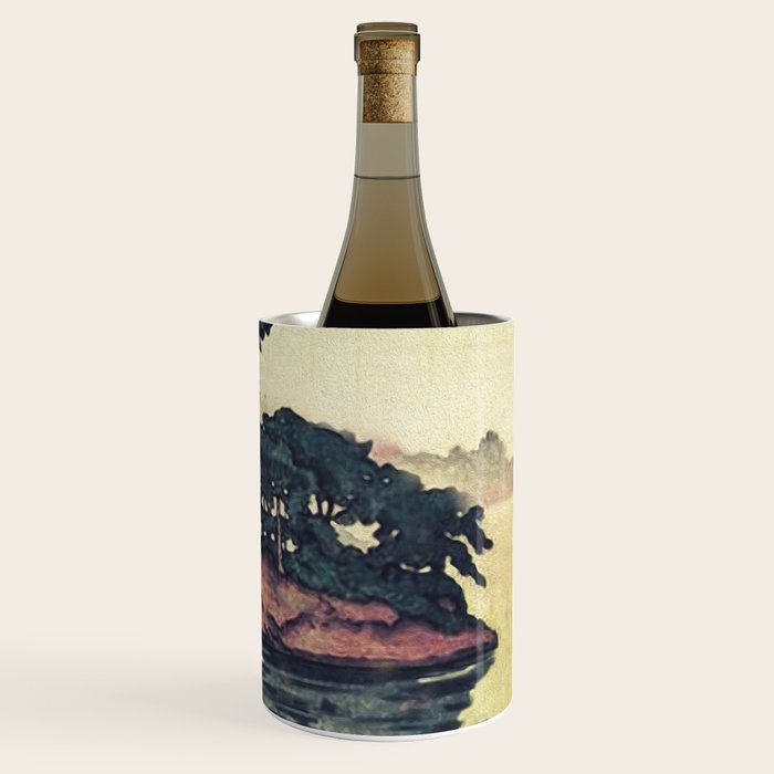 Autumn Rain in Yama - Summer Green Island Forest Ukiyoe Nature Landscape Wine Chiller Gallery Image 3