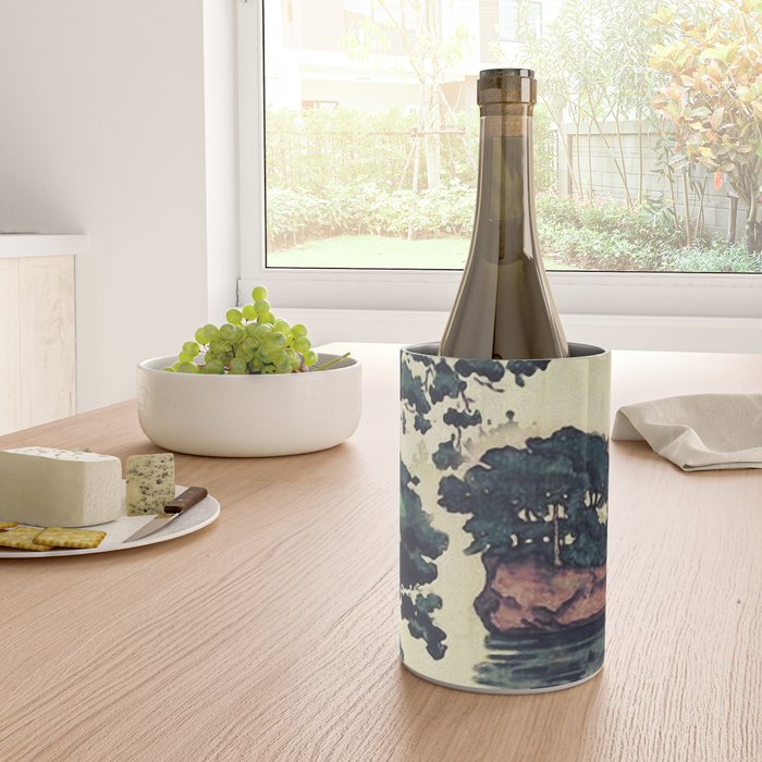 Autumn Rain in Yama - Summer Green Island Forest Ukiyoe Nature Landscape Wine Chiller Gallery Image 4