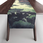 Autumn Rain in Yama - Summer Green Island Forest Ukiyoe Nature Landscape Table Runner Gallery Image 1