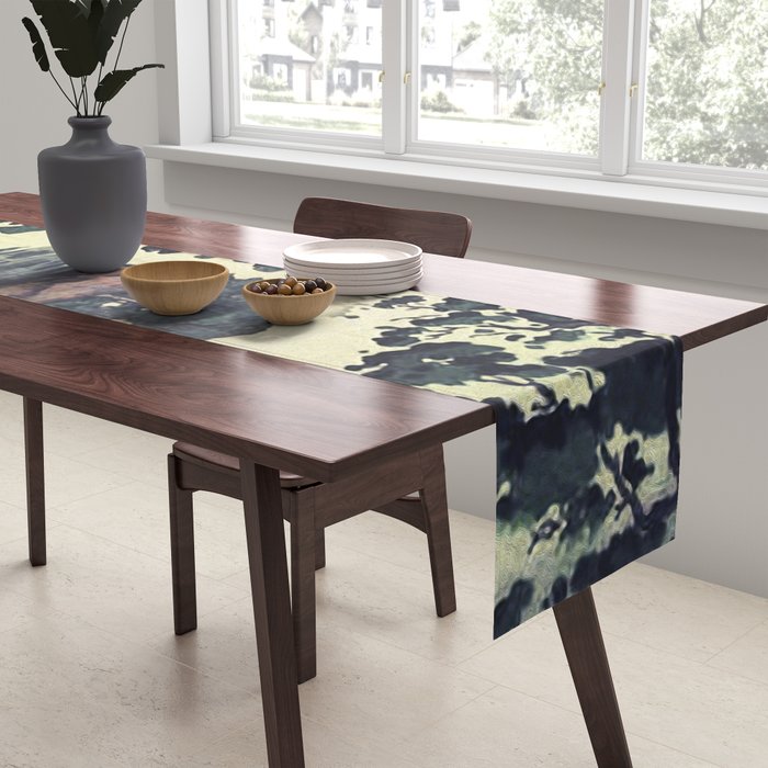 Autumn Rain in Yama - Summer Green Island Forest Ukiyoe Nature Landscape Table Runner Gallery Image 2