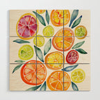 Sliced Citrus Watercolor Wood Wall Art Gallery Image 1