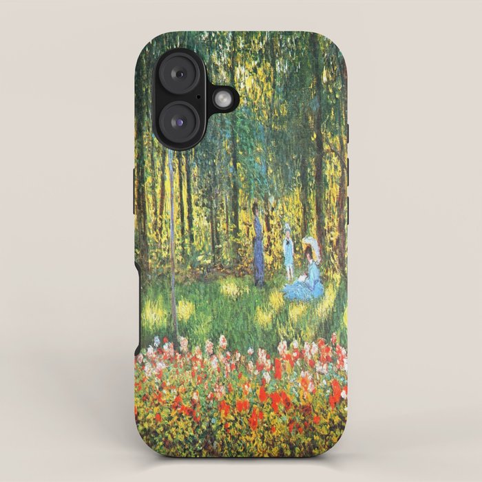 Claude Monet The Artist's Family In The Garden iPhone Case Gallery Image 1