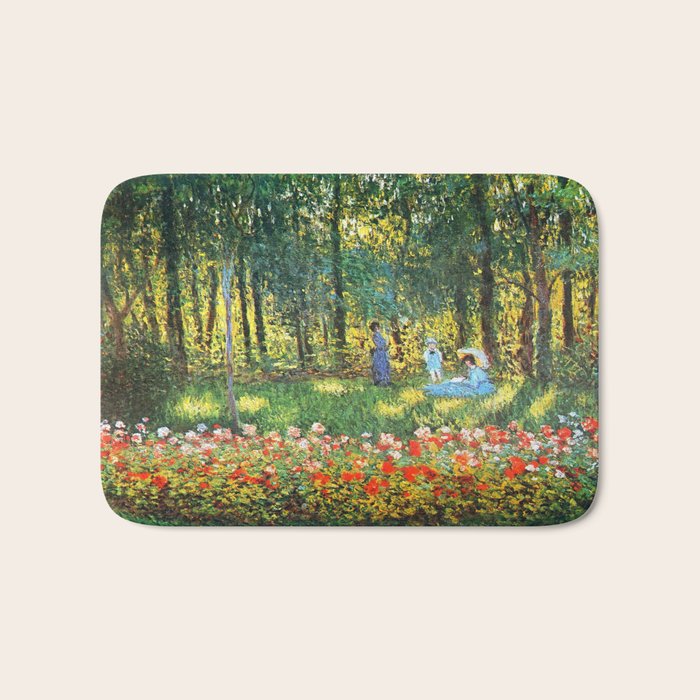 Claude Monet The Artist's Family In The Garden Bath Mat Gallery Image 1