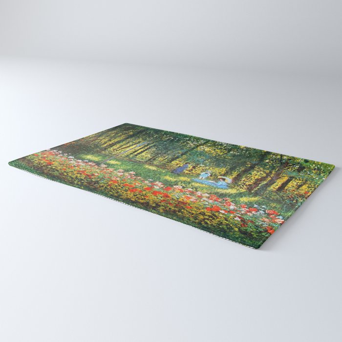 Claude Monet The Artist's Family In The Garden Rug Gallery Image 3