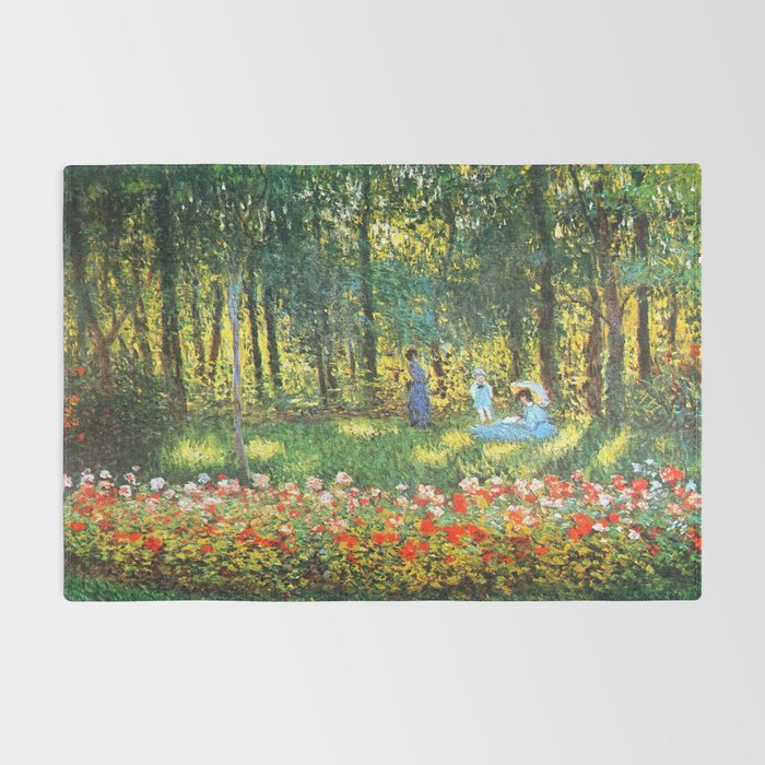 Claude Monet The Artist's Family In The Garden Rug Gallery Image 2