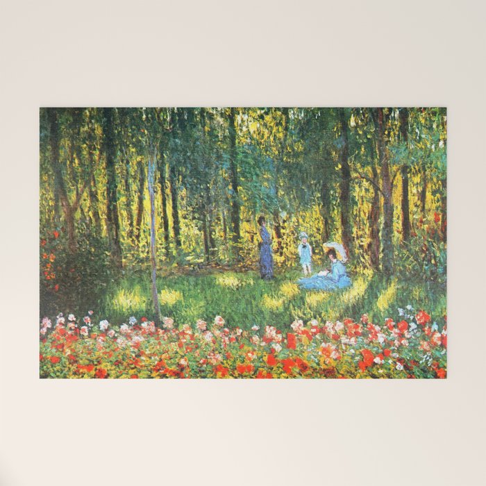 Claude Monet The Artist's Family In The Garden Welcome Mat Gallery Image 1