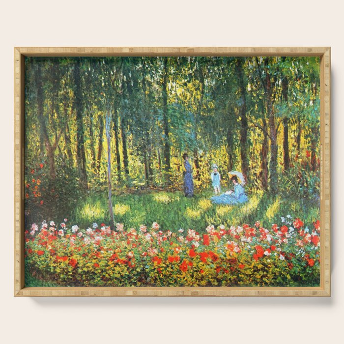 Claude Monet The Artist's Family In The Garden Serving Tray Gallery Image 1