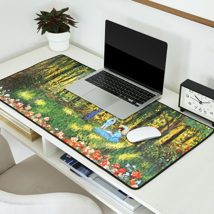 Claude Monet The Artist's Family In The Garden Desk Mat Gallery Image 2