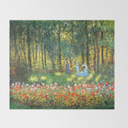 Claude Monet The Artist's Family In The Garden Throw Blanket Gallery Image 2